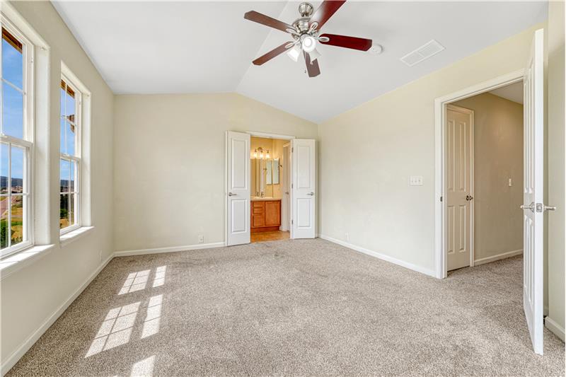 French doors to adjoining full bath