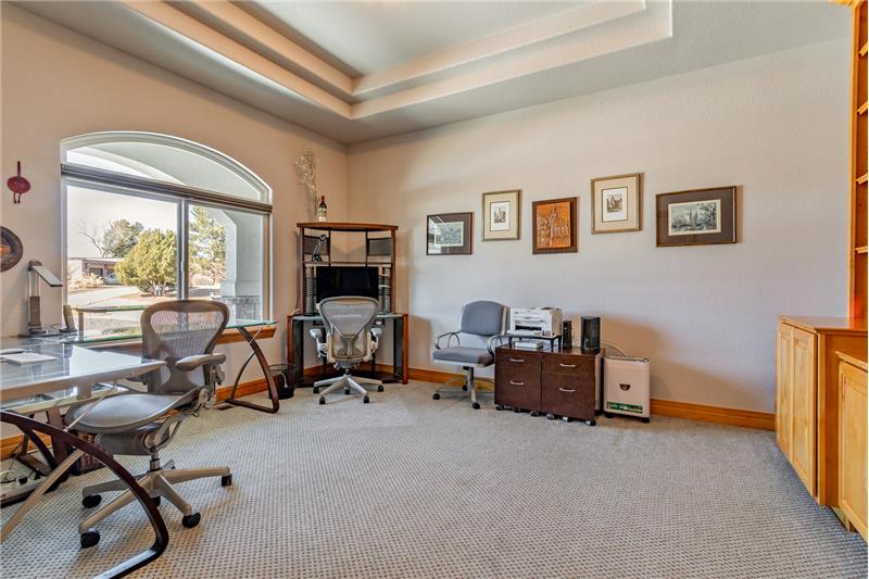 Main-floor study overlooks front yard
