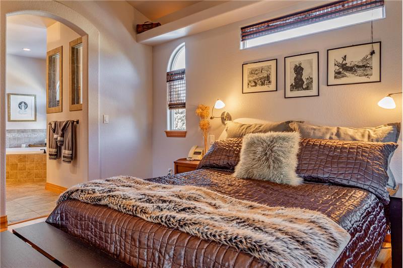 Master bedroom, showing bath beyond