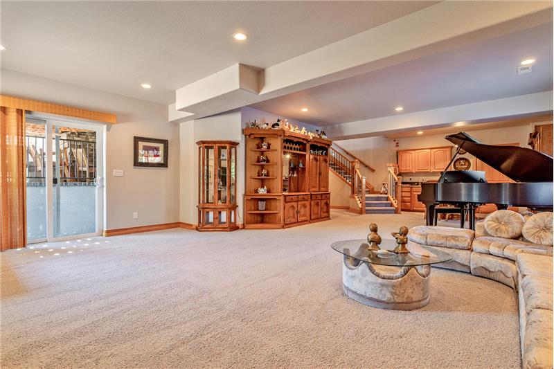 Reverse view of basement family room