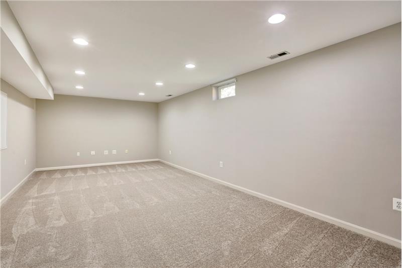 Expansive Recreation Room in Basement