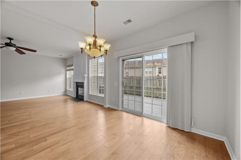 Sliding glass doors open to the patio for easy indoor/outdoor living.