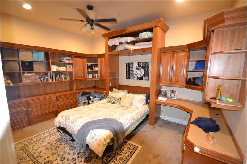 View of master bedroom with bed down