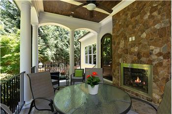 T&G Ceilings, Stone Gas Fireplace