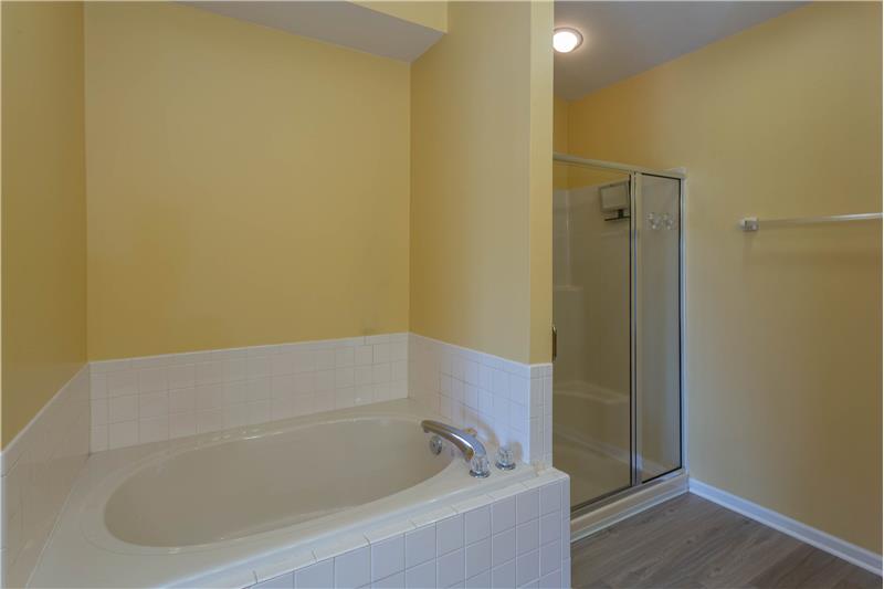 Garden tub & separate shower in master bathroom - 12915 Whitehaven Ln