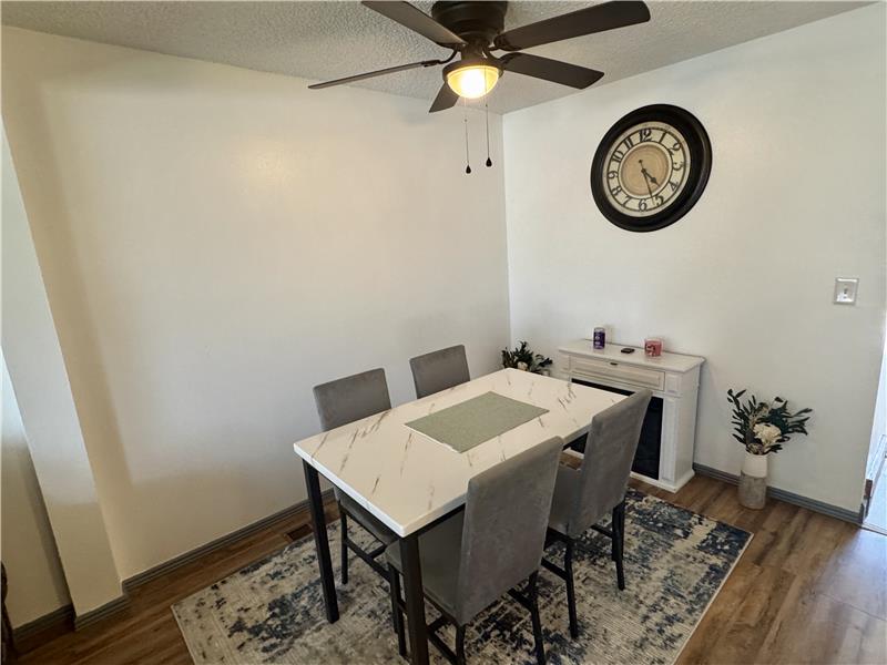 Large dining area is open to the living room