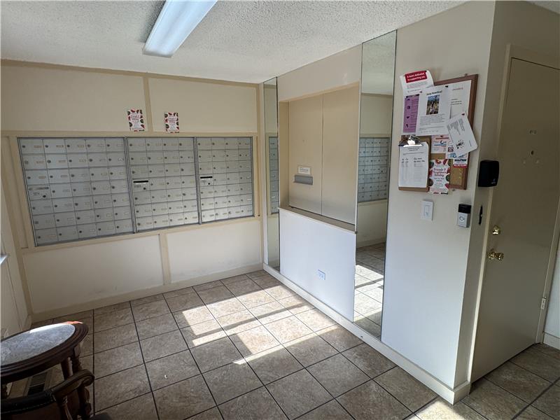 Mailroom is inside locked clubhouse