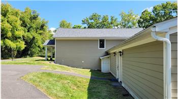 Side view  showing Hardi board siding