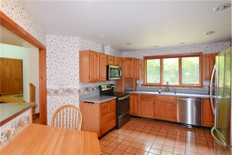 Kitchen with stainless appliances