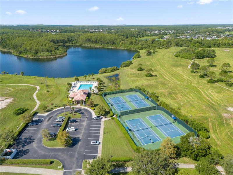 Aerial View Tennis Courts