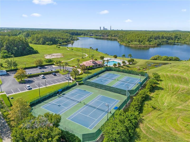 Aerial View Tennis Courts