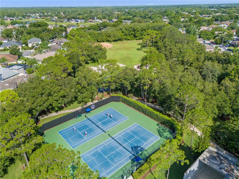 Aerial View Tennis Courts