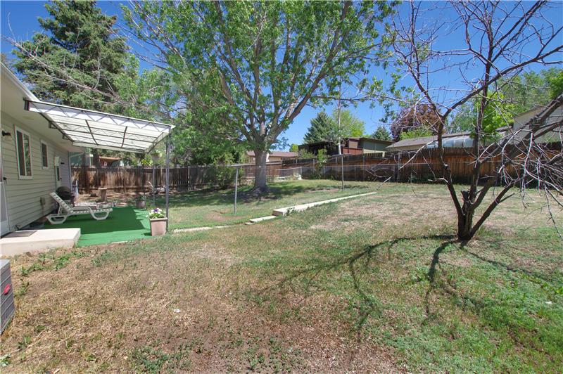 Fenced backyard