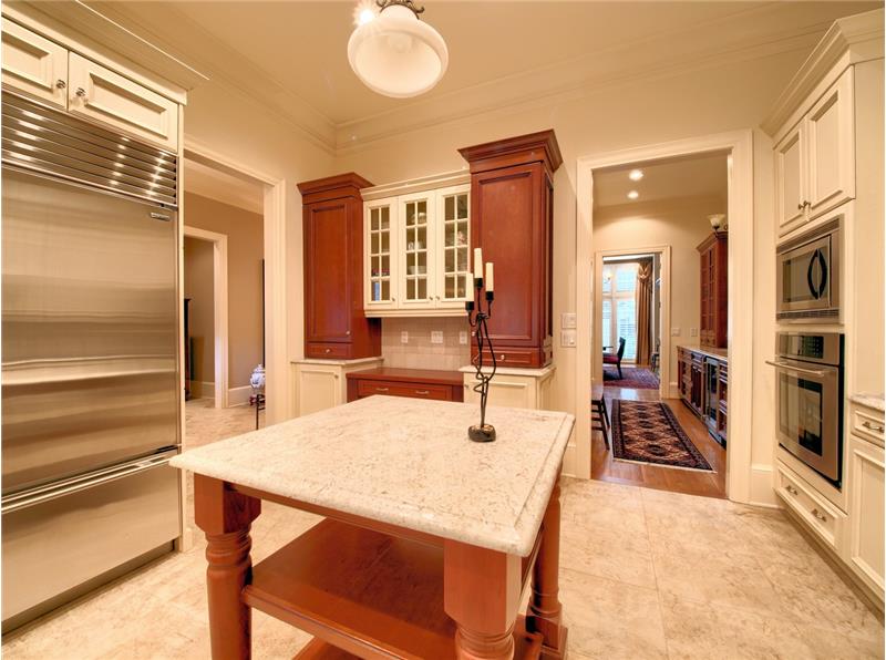 Kitchen with SubZero refrigerator
