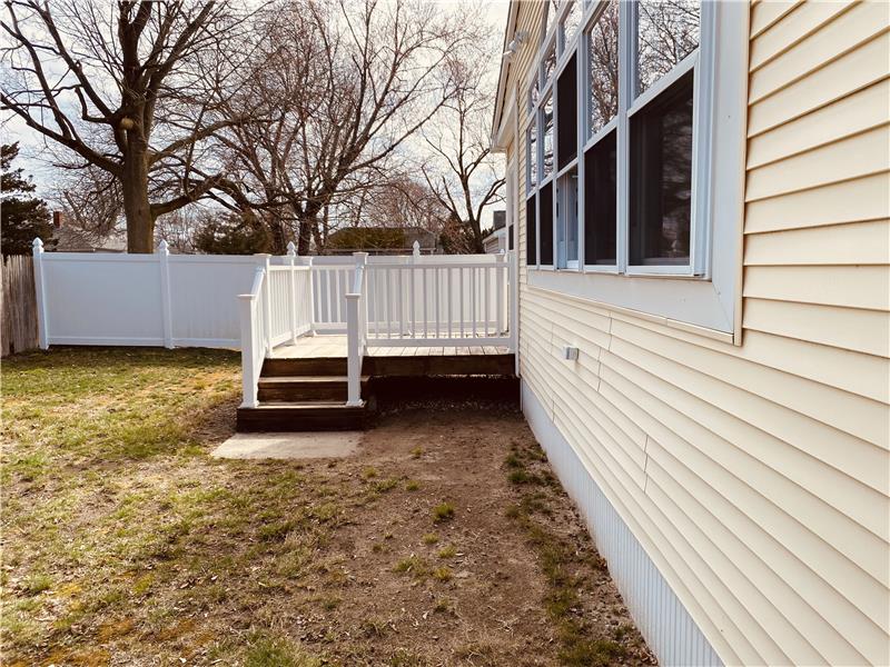 Back deck and backyard