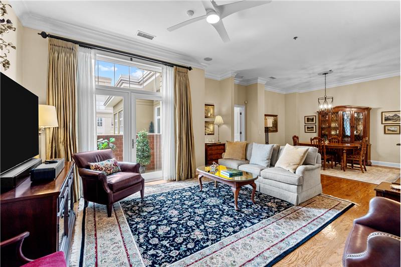 Open floor plan seamlessly connects living and dining areas