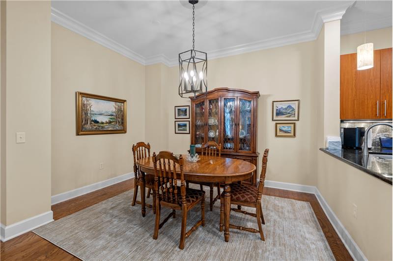 Spacious dining area can easily seat eight or more... perfect for larger gatherings and holiday entertaining