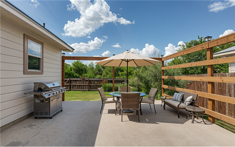 virtually staged backyard patio
