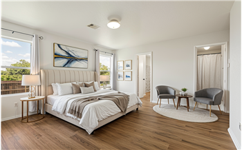 virtually staged master bedroom