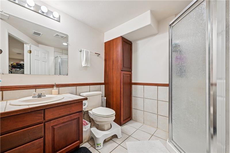 3/4 bathroom in basement