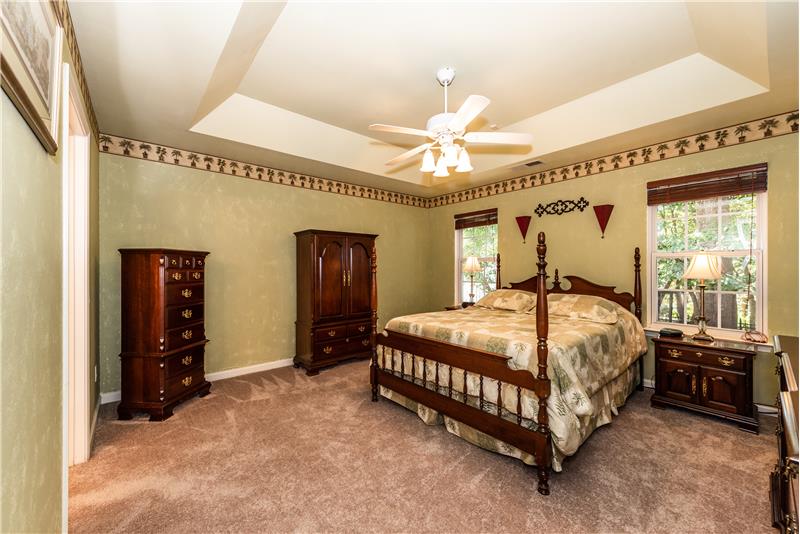 Home's split bedroom plan provides total privacy for the owner's suite.