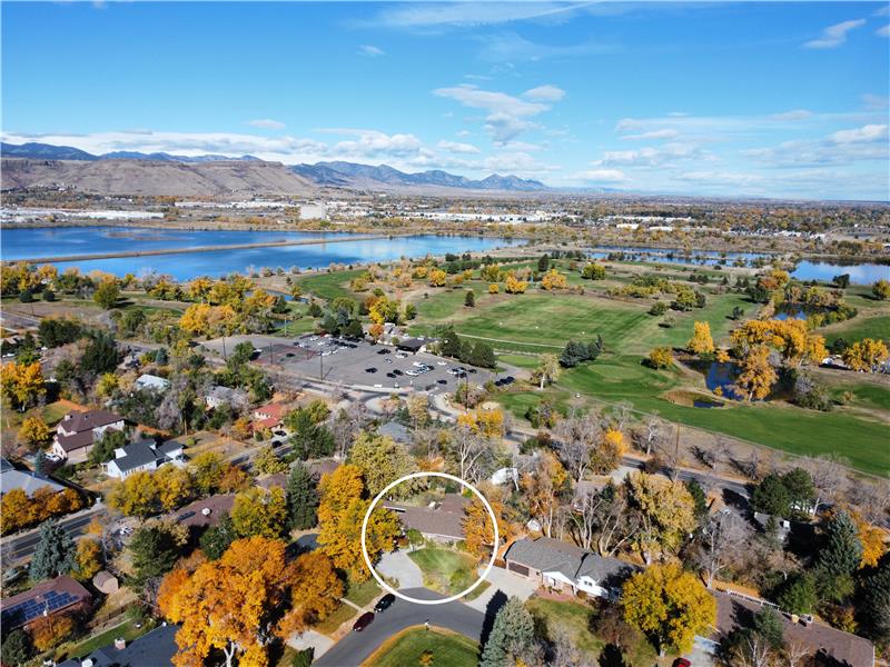 Aerial view, showing proximity of Applewood Golf Course