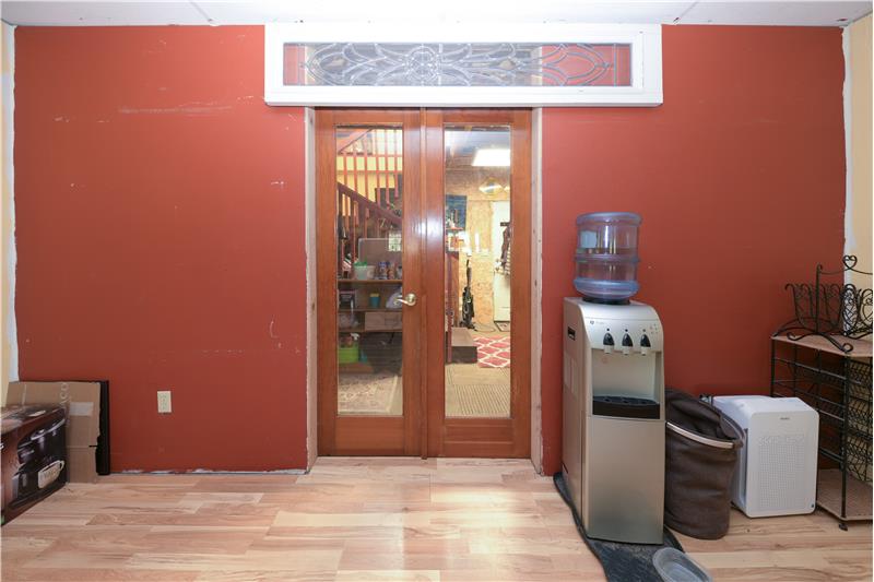 French doors leading to back of barn/dwelling