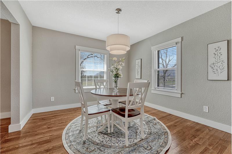 Dining room is warm and inviting