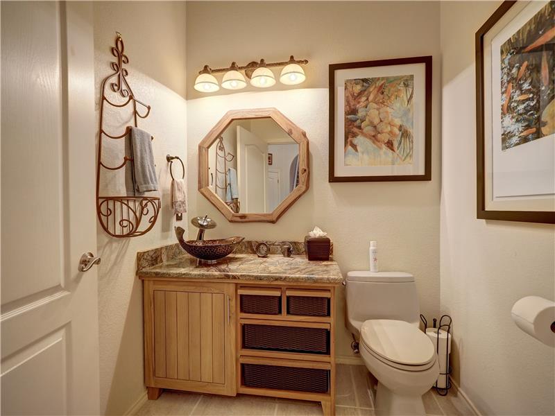 Powder room off entryway