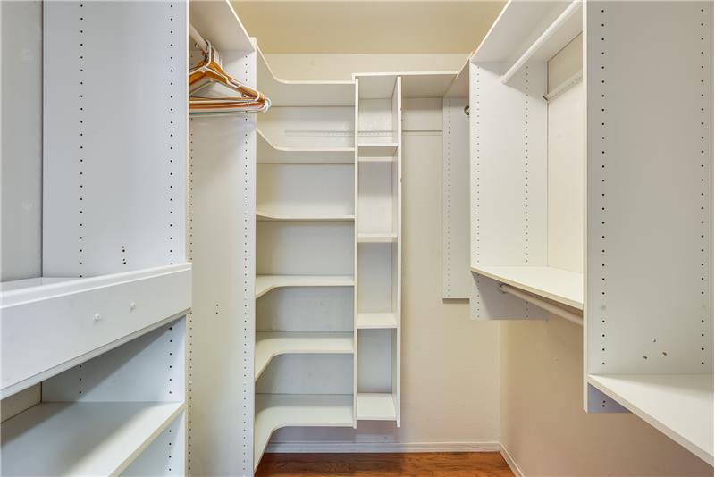 closet system in master closet