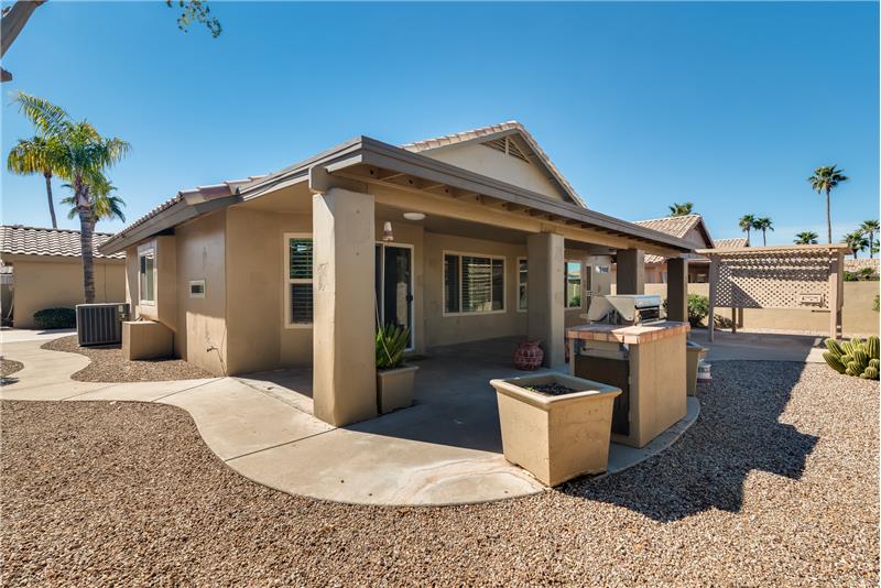Large patio with built in BBQ
