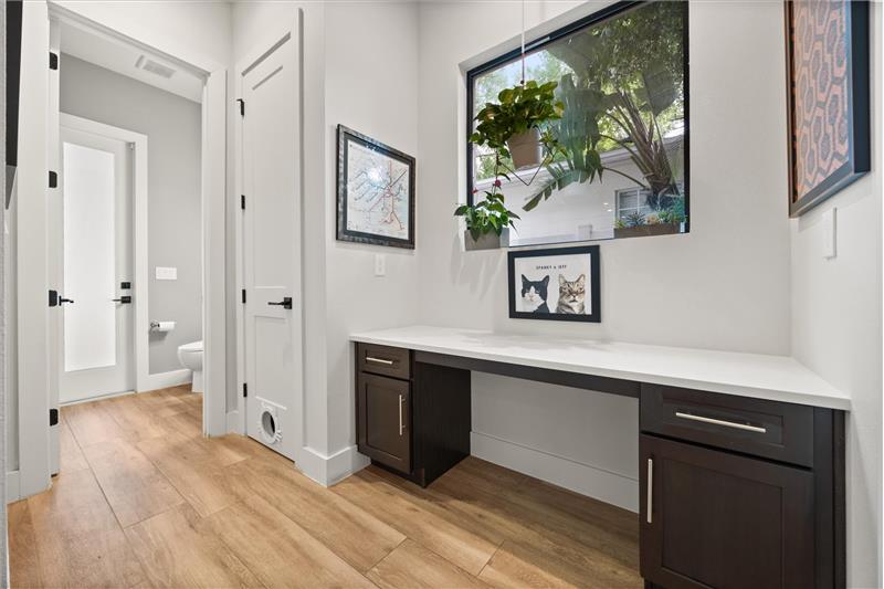 Built in Desk in back hall