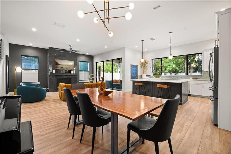 Dining Area with View to Kitchen and Living Room