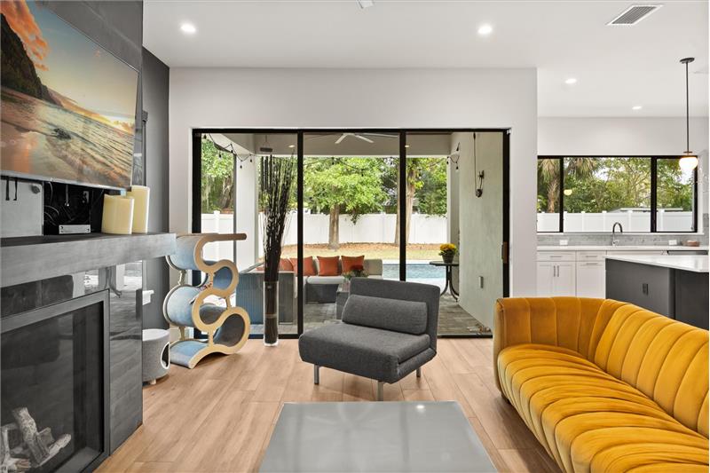 Living Room with View to Back Pool Area