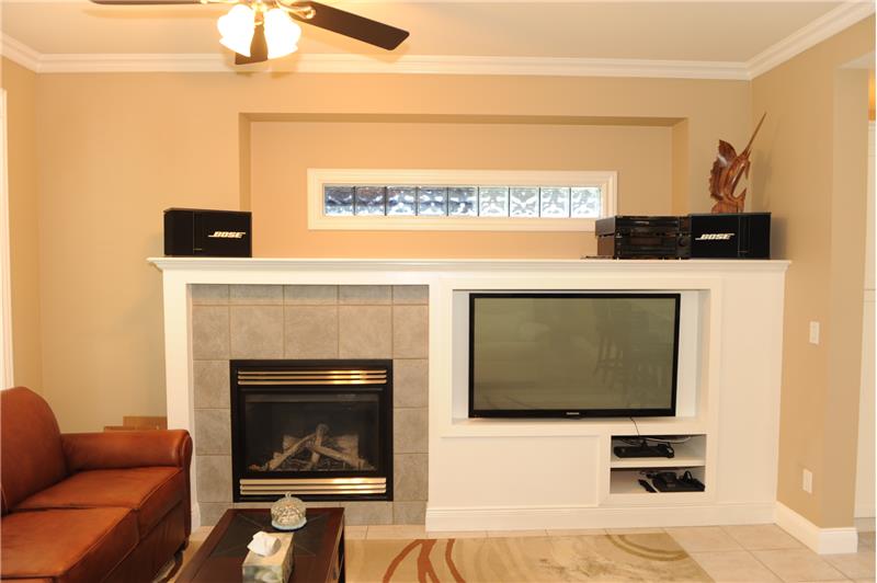 Family Room with Built-in Cabinets