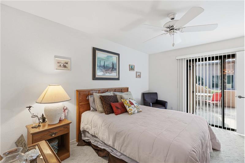 Main bedroom with slider to porch