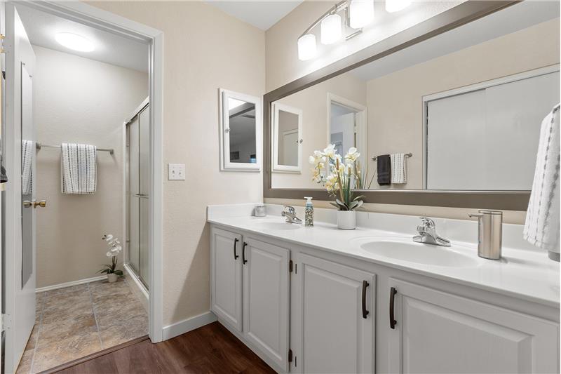 main bathroom with double sinks