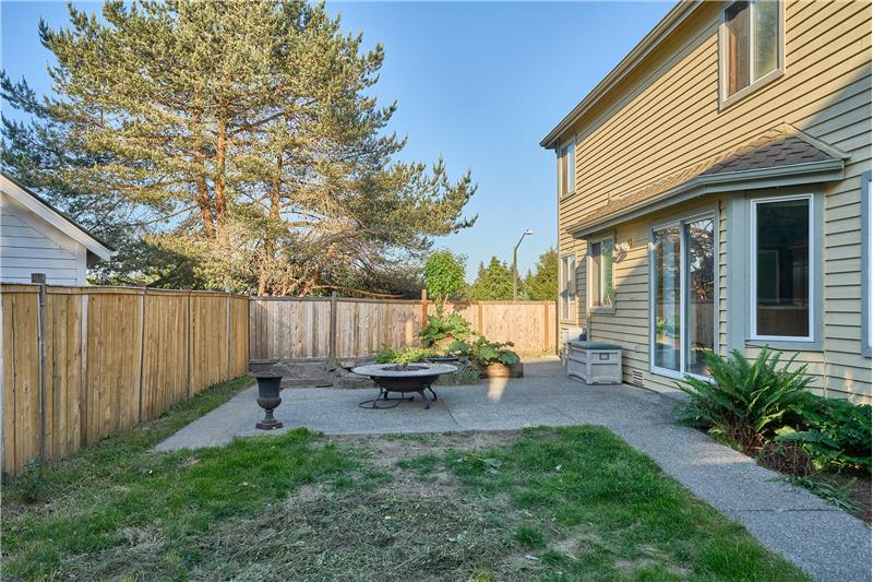 View of the Backyard, Patio Area and Garden Space.