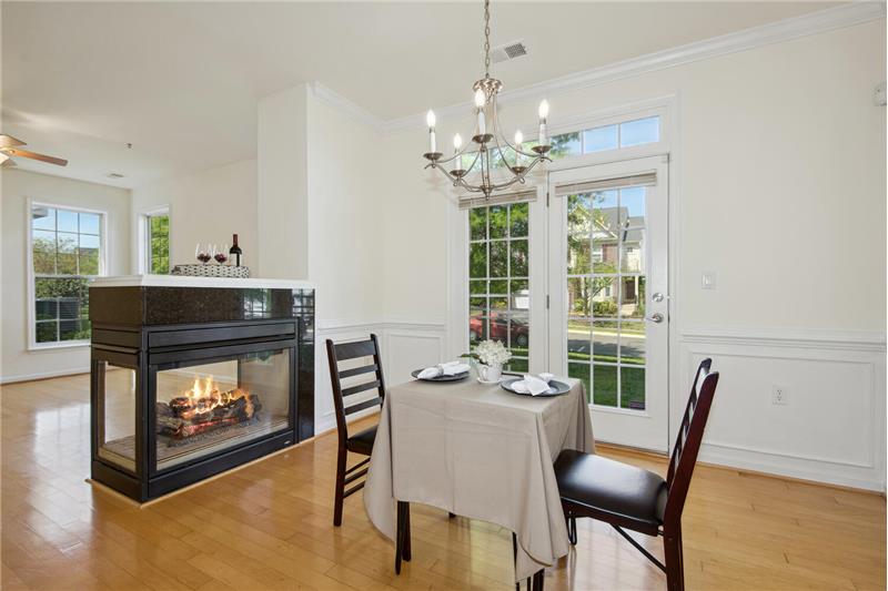 Dining Room Side of Two-Sided Fireplace