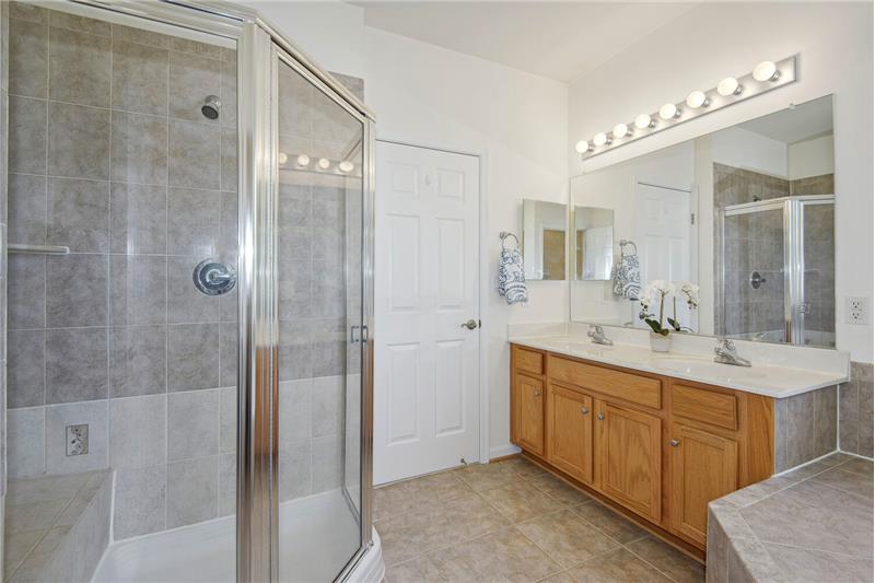 Double Sinks and Separate Shower (Water Closet Not Pictured)