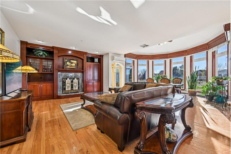 Family room open to kitchen