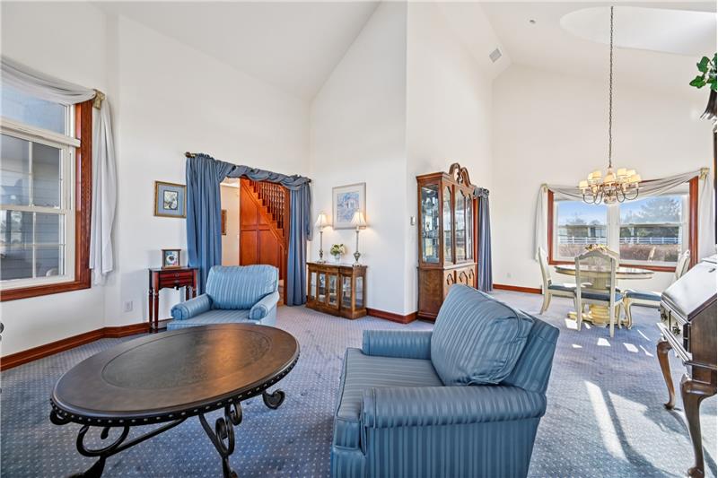 Living room with dining room beyond