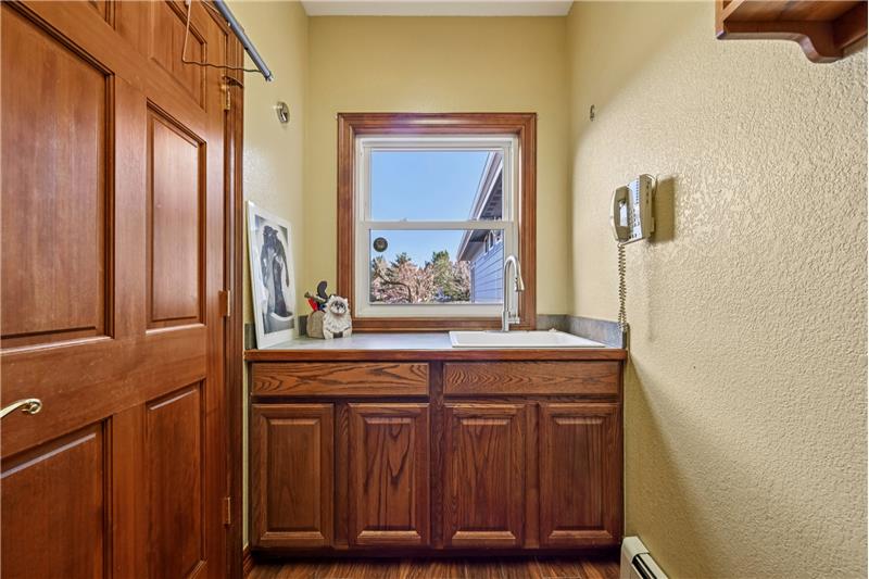 Laundry sink and cabinets