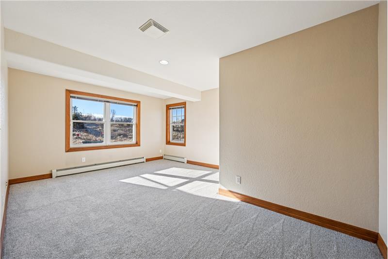 Primary bedroom in downstairs unit