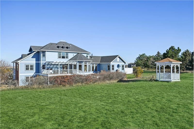 Longer view from west, showing gazebo