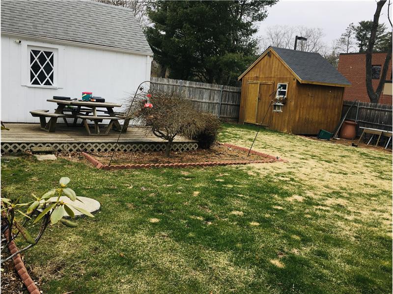 Backyard with deck & fence