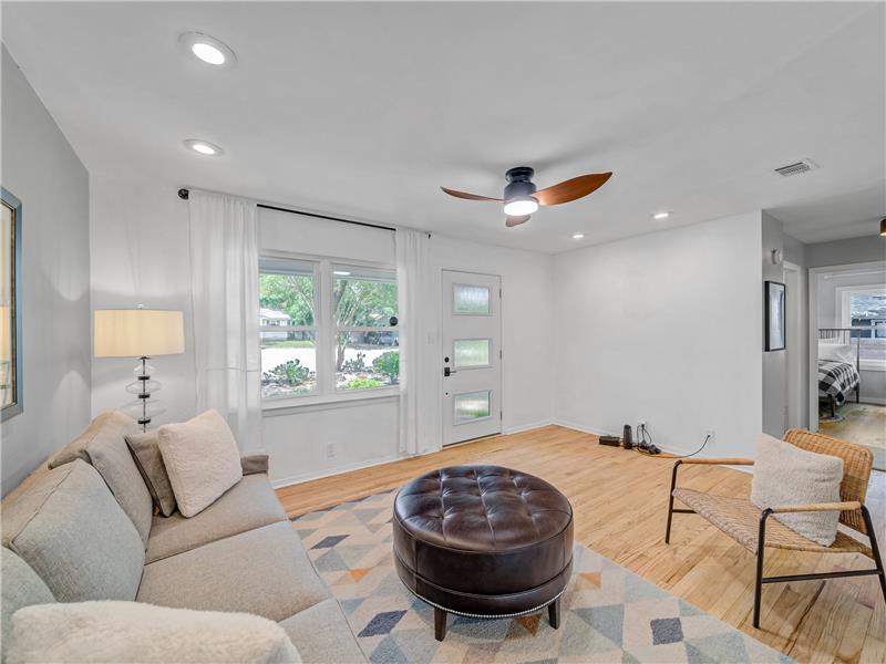 Hardwood flooring in living room