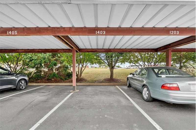 One covered parking spot