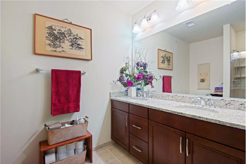 Double Sinks and Granite Counters in Owner's Bathoom