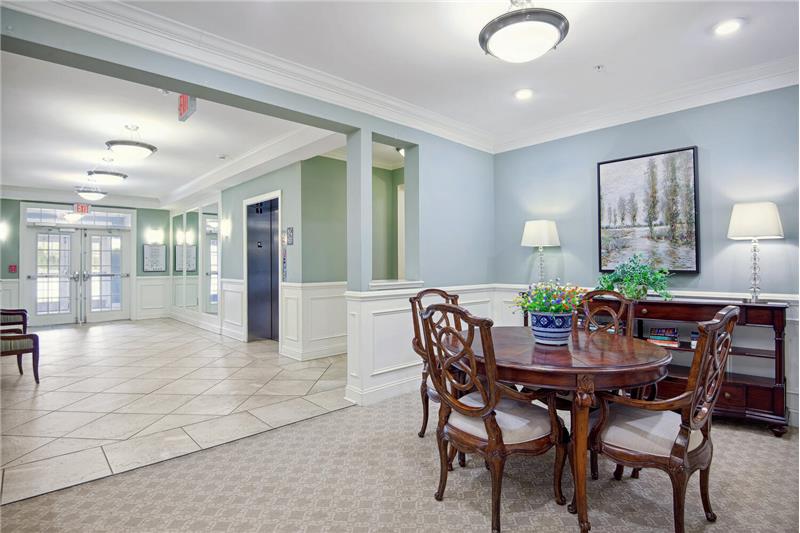 Lobby Entrance with Sitting Area where Residents often Enjoy Happy Hour
